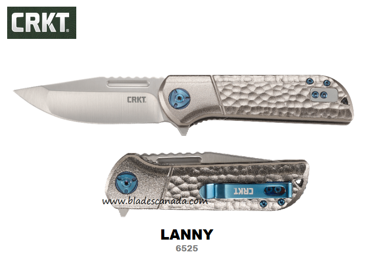 CRKT Lanny Flipper Folding Knife, Assisted Opening, Aluminum, CRKT6525